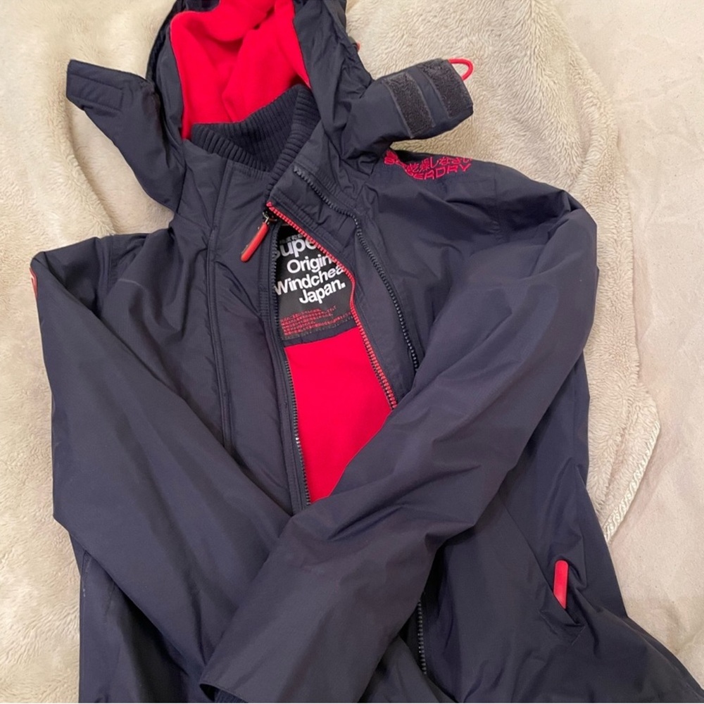 Superdry Red and Black Windcheater